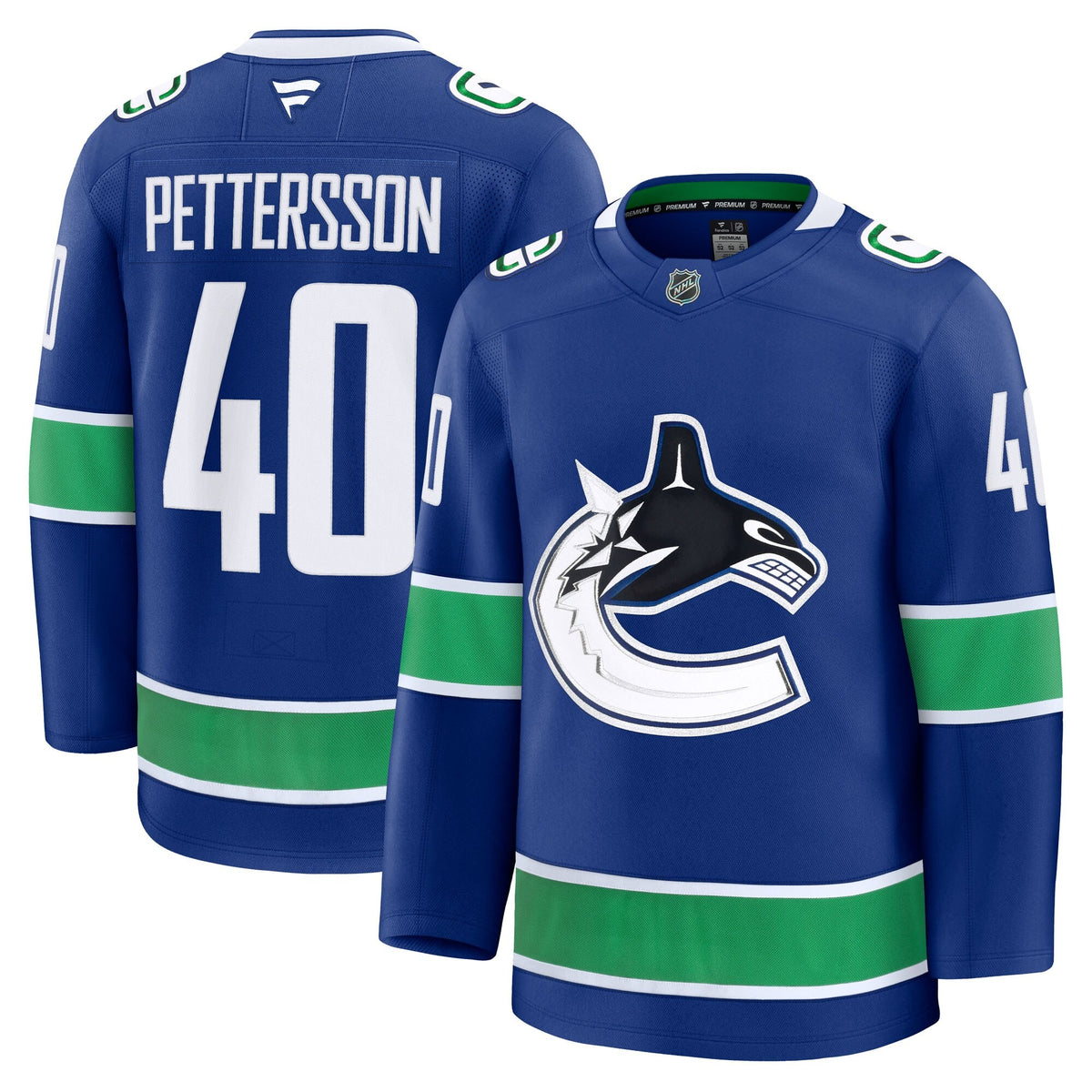 Men's Vancouver Canucks Elias Pettersson Fanatics Blue Home Premium Jersey