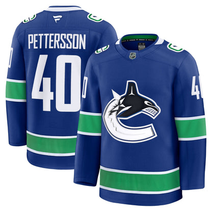 Men's Vancouver Canucks Elias Pettersson Fanatics Blue Home Premium Jersey