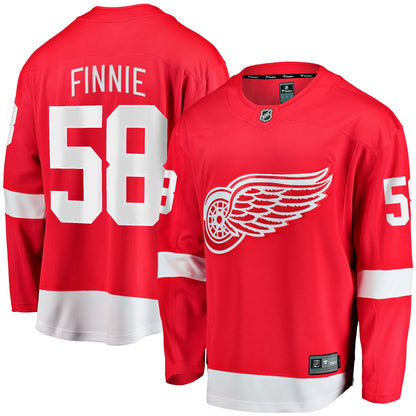 Men's Detroit Red Wings Emmitt Finnie Fanatics Red Home Breakaway Jersey