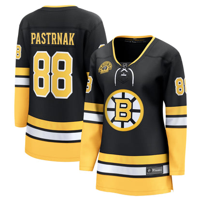 Women's Boston Bruins David Pastrnak Fanatics Black 100th Anniversary Breakaway Jersey