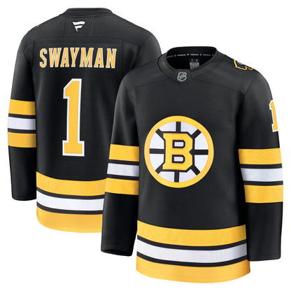 Men's Boston Bruins Jeremy Swayman Fanatics Black Home Premium Jersey
