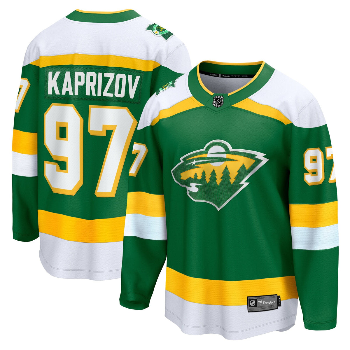 Men's Minnesota Wild Kirill Kaprizov Fanatics Green 2023_24 Alternate Breakaway Jersey