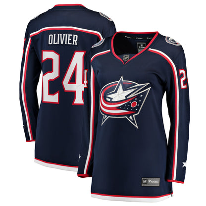 Women's Columbus Blue Jackets Mathieu Olivier Fanatics Navy Home Breakaway Jersey
