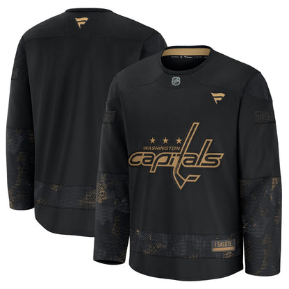 Men's Washington Capitals Fanatics Black 2024 Military Appreciation Practice Jersey