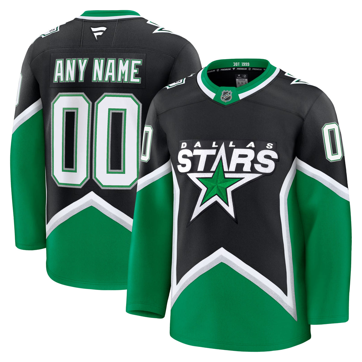 Men's Dallas Stars Fanatics Black Alternate Premium Custom Jersey