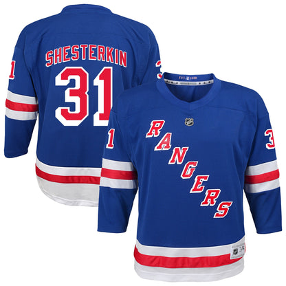 Youth New York Rangers Igor Shesterkin Blue Home Replica Player Jersey