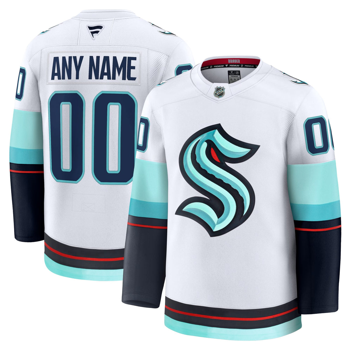 Men's Seattle Kraken Fanatics White Away Premium Custom Jersey
