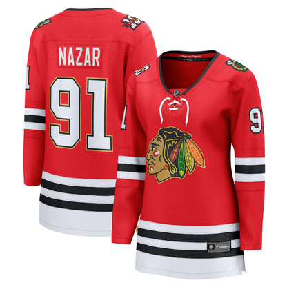 Women's Chicago Blackhawks Frank Nazar Fanatics Red Centennial Breakaway Player Jersey