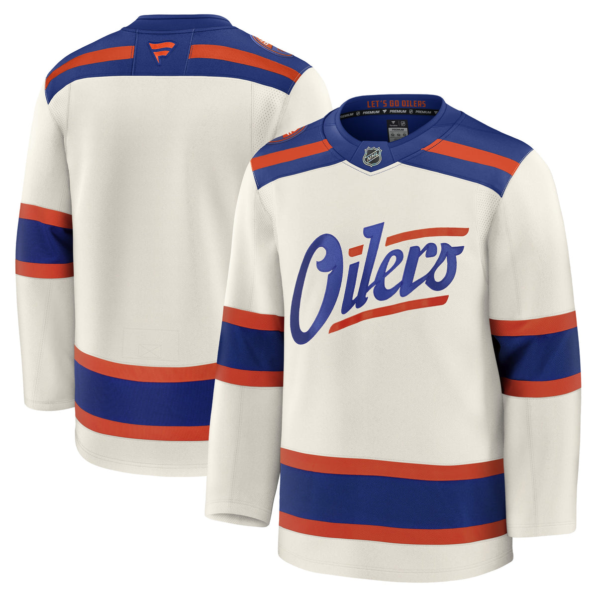 Men's Edmonton Oilers Fanatics Light Beige Alternate Premium Jersey