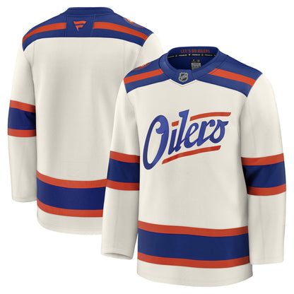 Men's Edmonton Oilers Fanatics Light Beige Alternate Premium Jersey
