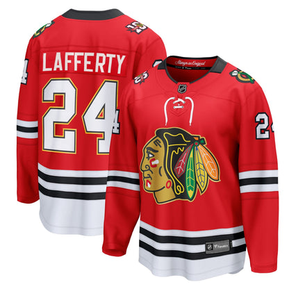 Men's Chicago Blackhawks Sam Lafferty Fanatics Red Centennial Breakaway Player Jersey