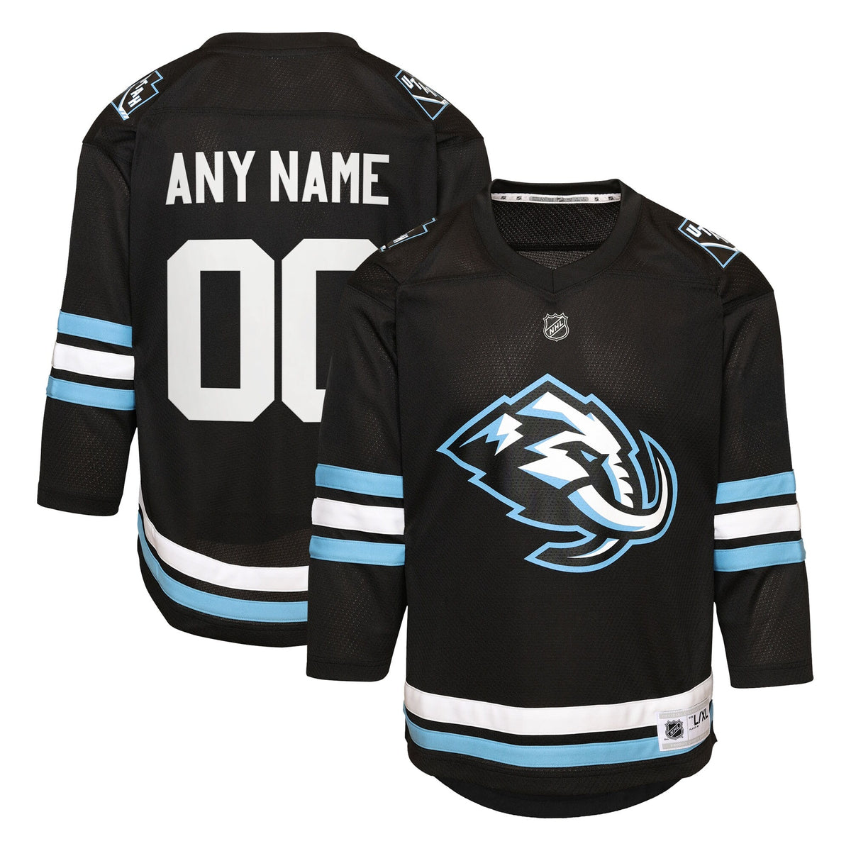 Youth Utah Mammoth Black Home Replica Custom Jersey