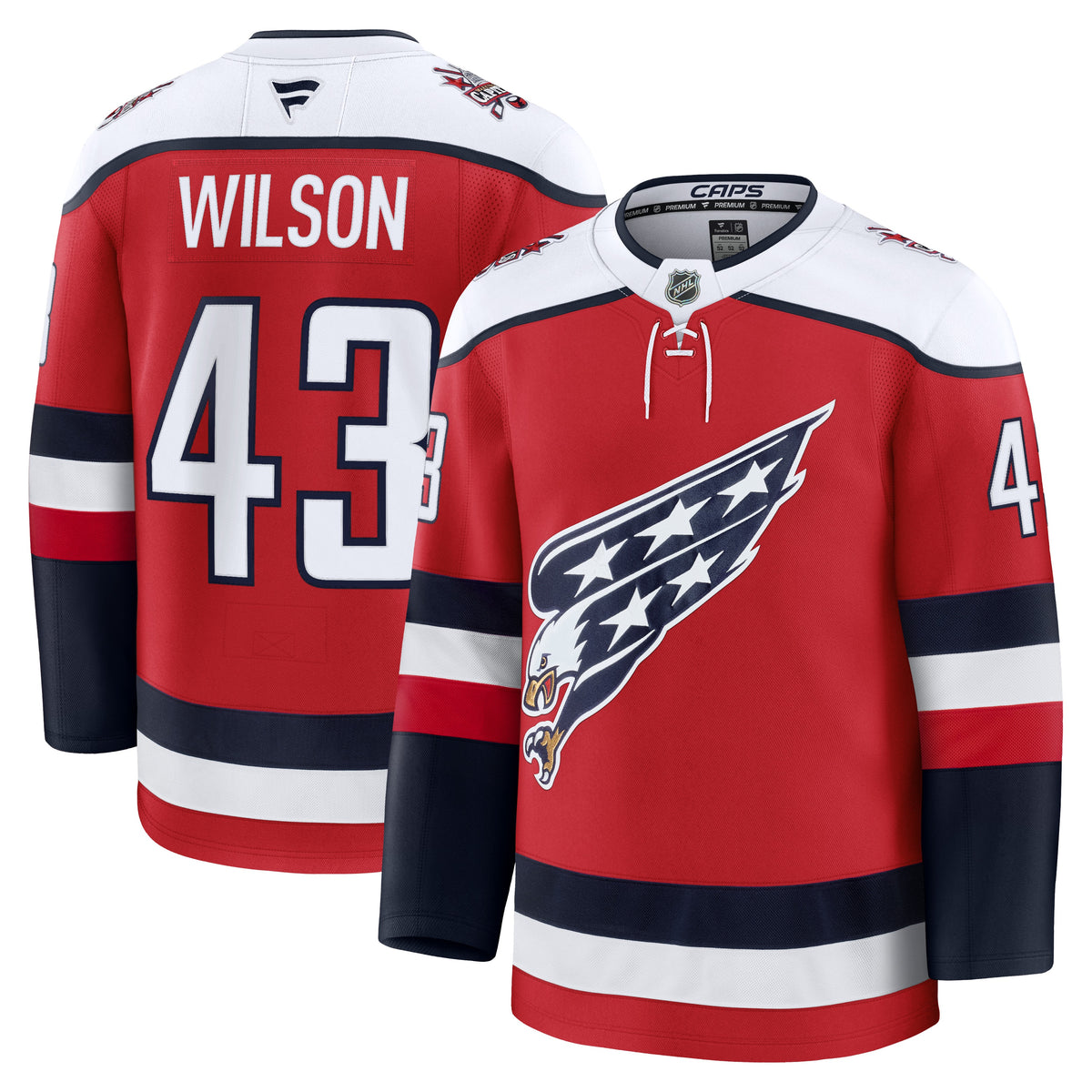 Men's Washington Capitals Tom Wilson Fanatics Red Alternate Premium Player Jersey