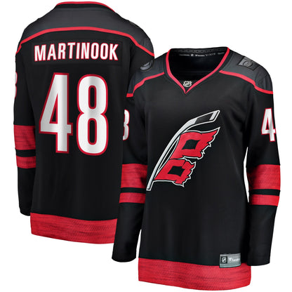 Women's Carolina Hurricanes Jordan Martinook Fanatics Black Home Breakaway Player Jersey