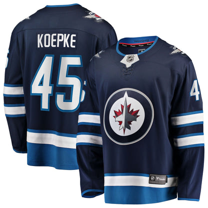 Men's Winnipeg Jets Cole Koepke Fanatics Navy Home Breakaway Jersey