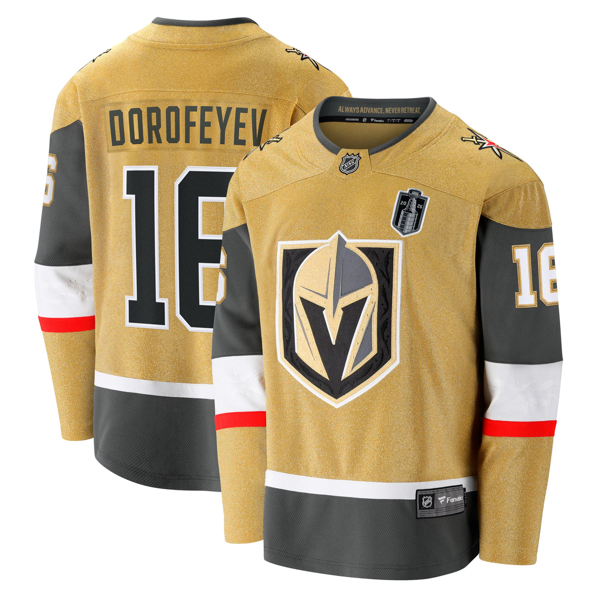 Men's Vegas Golden Knights Pavel Dorofeyev Fanatics Gold 2026 Stanley Cup Final Breakaway Jersey