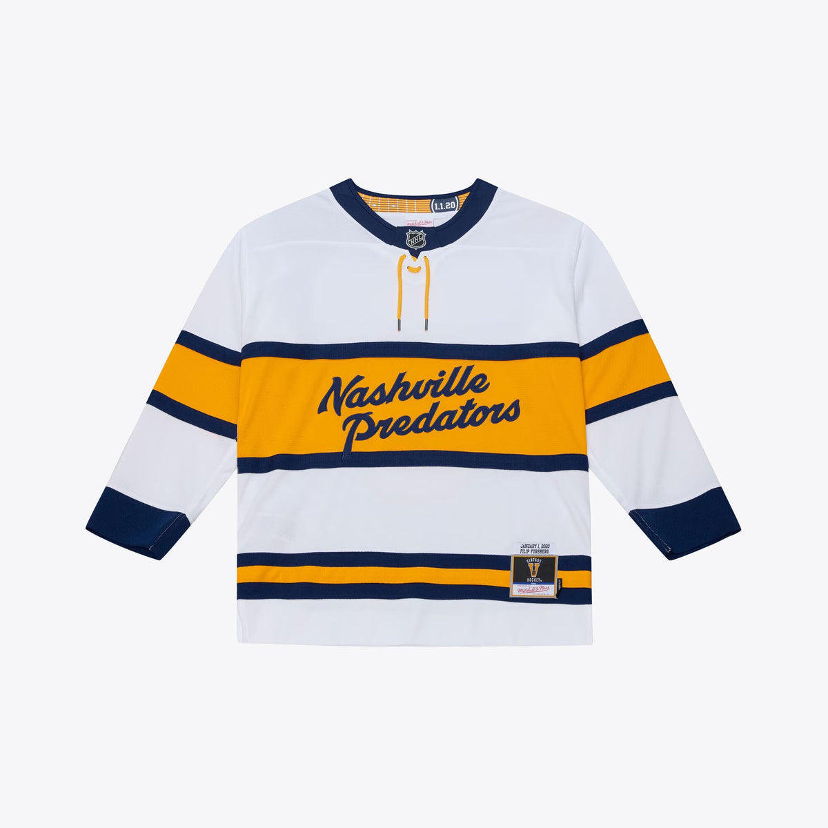 Men's Nashville Predators Filip Forsberg Mitchell & Ness White 2020 Power Play Jersey