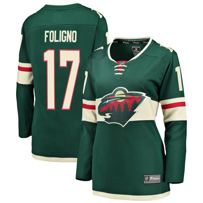 Women's Minnesota Wild Marcus Foligno Fanatics Green Breakaway Player Jersey