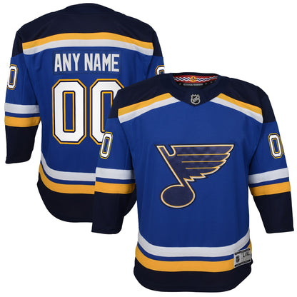 Youth St. Louis Blues Blue Home Premier Custom Jersey