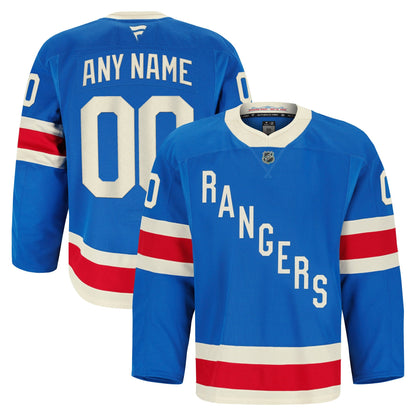 Men's New York Rangers Fanatics Blue Centennial Authentic Pro Custom Jersey