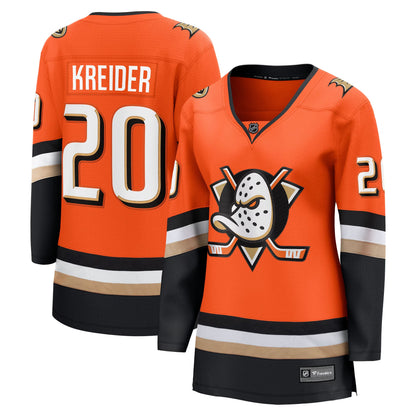 Women's Anaheim Ducks Chris Kreider Fanatics Orange Home Breakaway Player Jersey