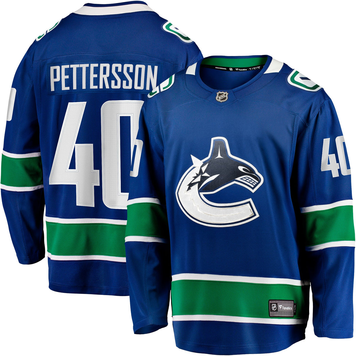 Men's Vancouver Canucks Elias Pettersson Fanatics Blue Home Breakaway Jersey