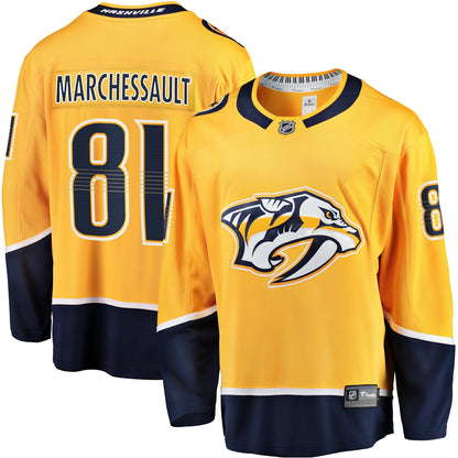 Men's Nashville Predators Jonathan Marchessault Fanatics Gold Breakaway Jersey