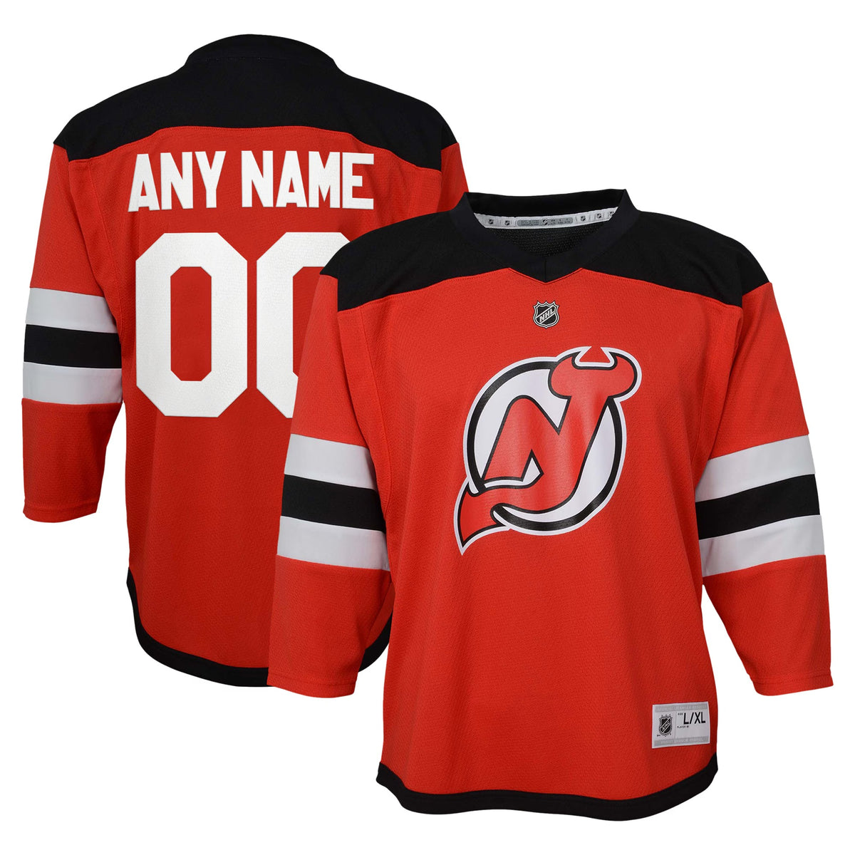 Youth New Jersey Devils Red Replica Custom Jersey