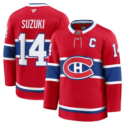 Men's Montreal Canadiens Nick Suzuki Fanatics Red Home Premium Jersey