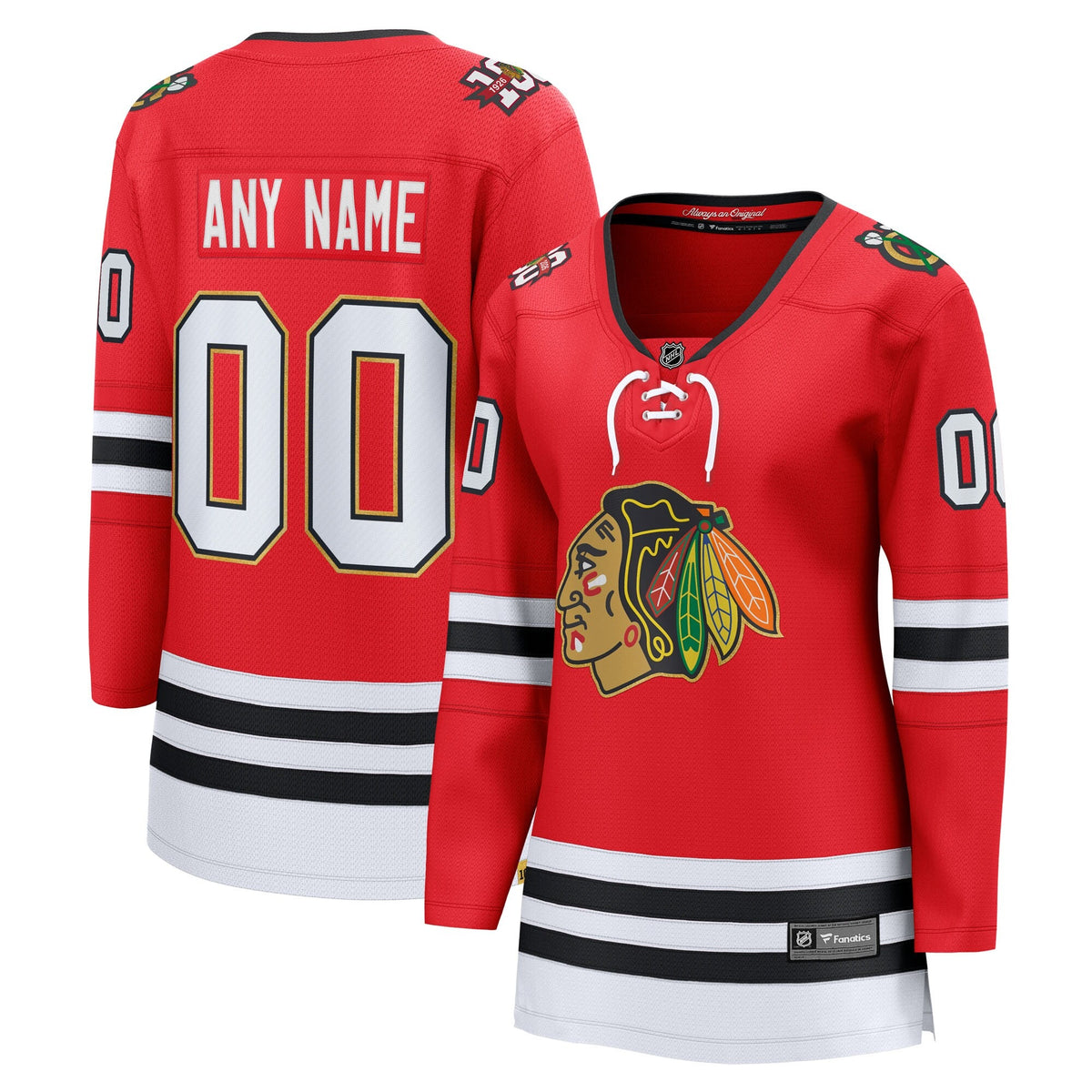 Women's Chicago Blackhawks Fanatics Red Centennial Breakaway Custom Jersey