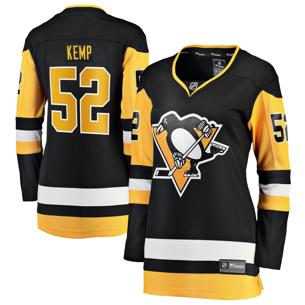 Women's Pittsburgh Penguins Philip Kemp Fanatics Black Home Breakaway Jersey