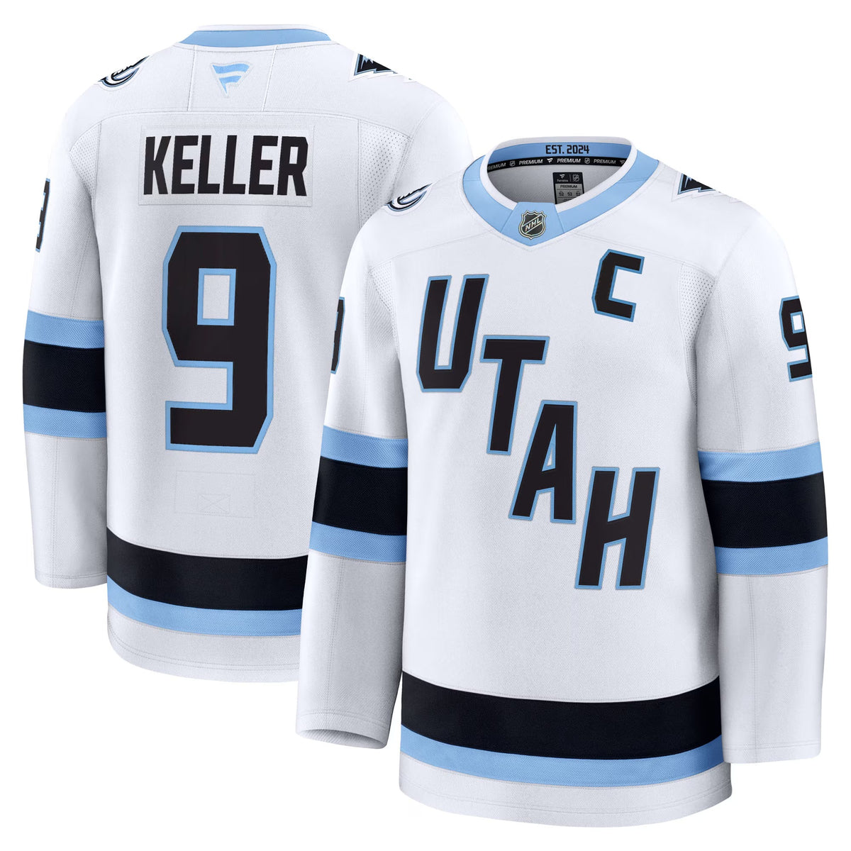 Men's Utah Mammoth Clayton Keller Fanatics White Away Premium Player Jersey