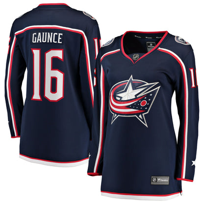 Women's Columbus Blue Jackets Brendan Gaunce Fanatics Navy Home Breakaway Jersey