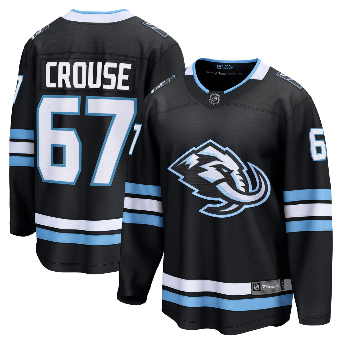 Men's Utah Mammoth Lawson Crouse Fanatics Black Home Breakaway Player Jersey