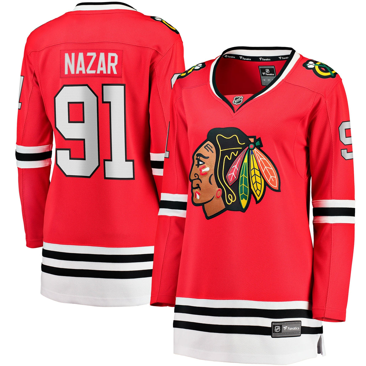 Women's Chicago Blackhawks Frank Nazar Fanatics Red Home Breakaway Jersey
