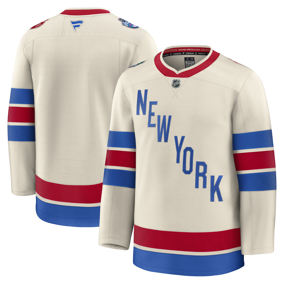 Men's New York Rangers Fanatics Beige 2026 NHL Winter Classic Premium Jersey