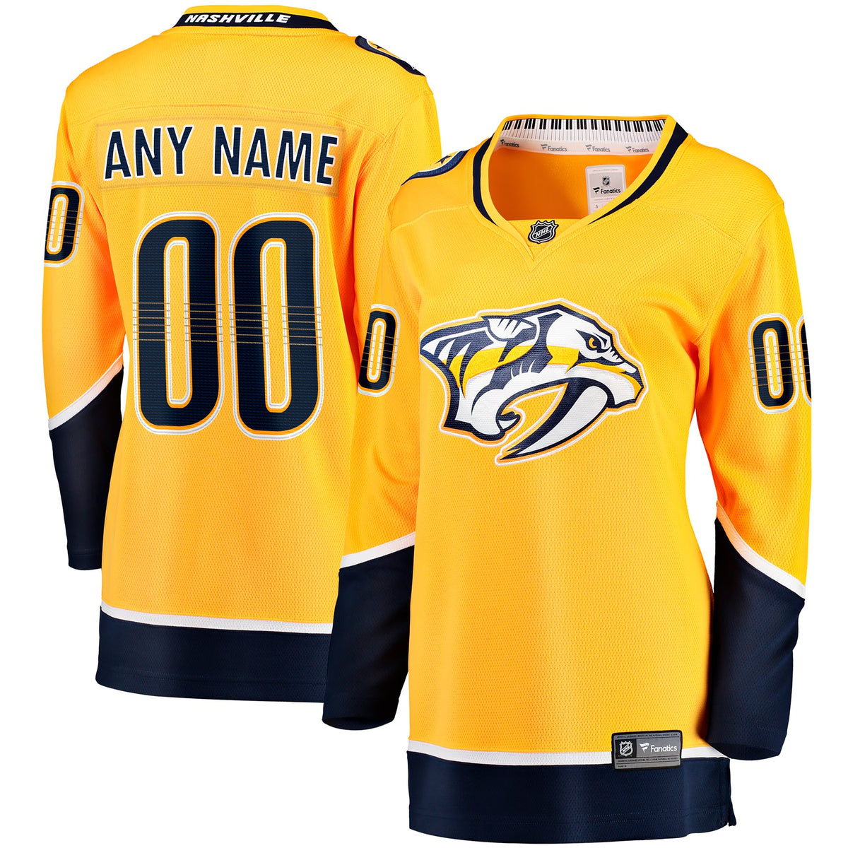 Women's Nashville Predators Fanatics Yellow Home Breakaway Custom Jersey