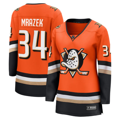 Women's Anaheim Ducks Petr Mrazek Fanatics Orange Home Breakaway Jersey