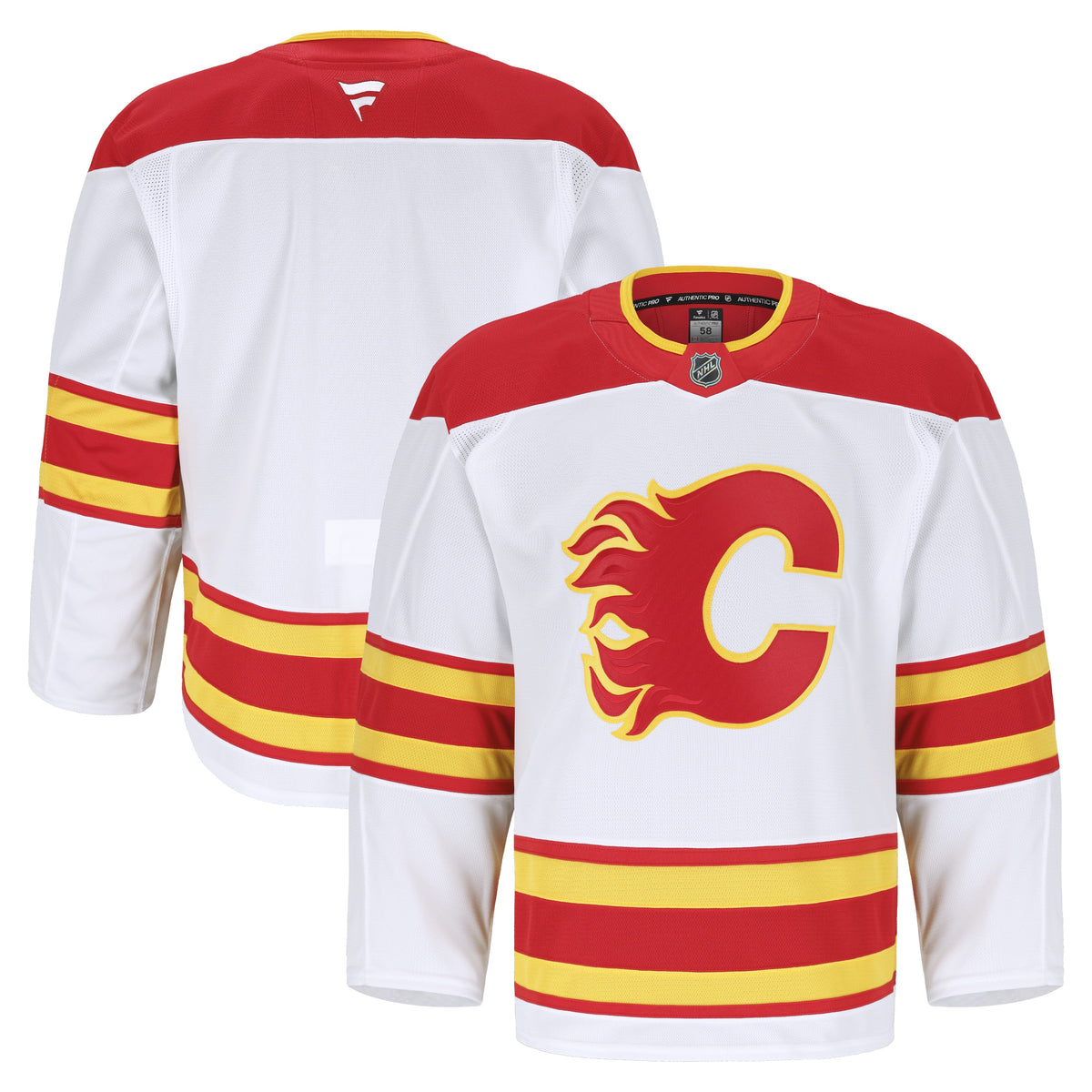 Men's Calgary Flames Fanatics White Away Authentic Pro Jersey