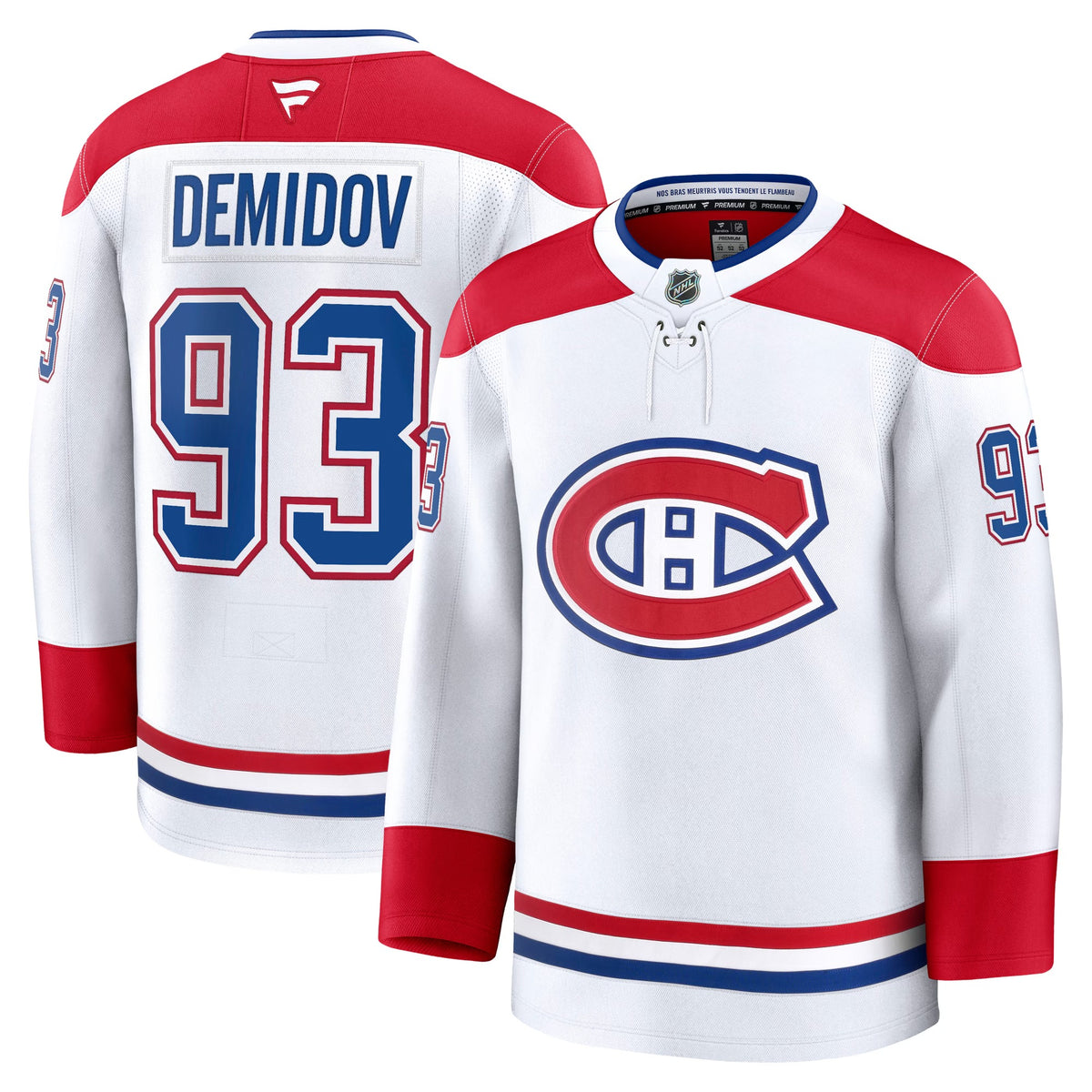 Men's Montreal Canadiens Ivan Demidov Fanatics White Away Premium Jersey