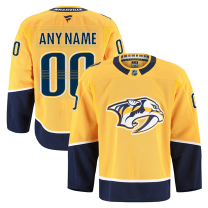 Men's Nashville Predators Fanatics Gold Home Authentic Pro Custom Jersey