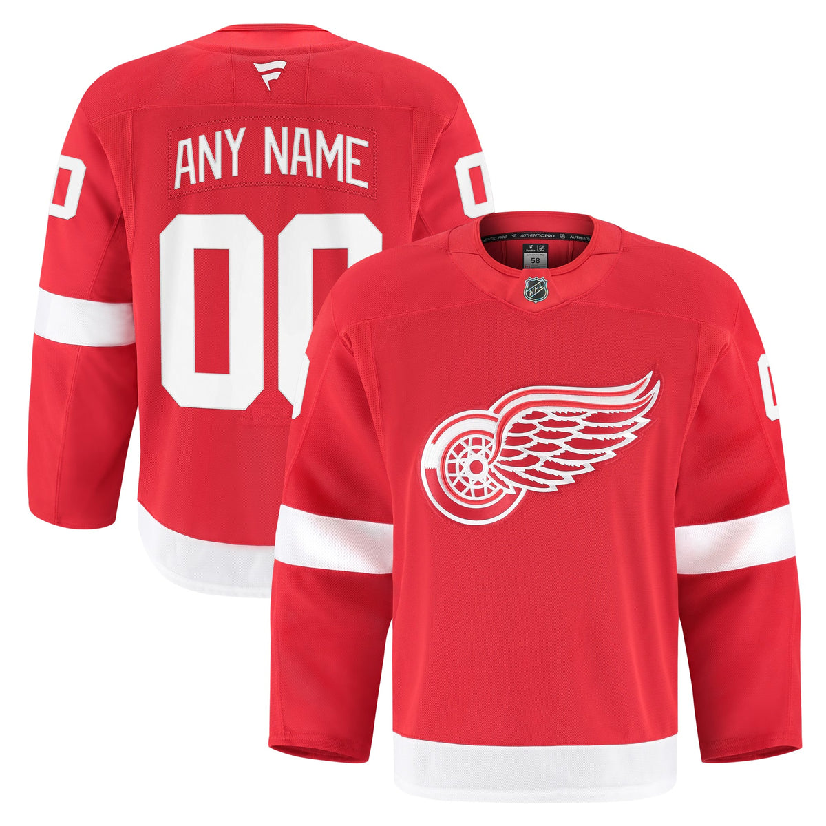 Men's Detroit Red Wings Fanatics Red Home Authentic Pro Custom Jersey