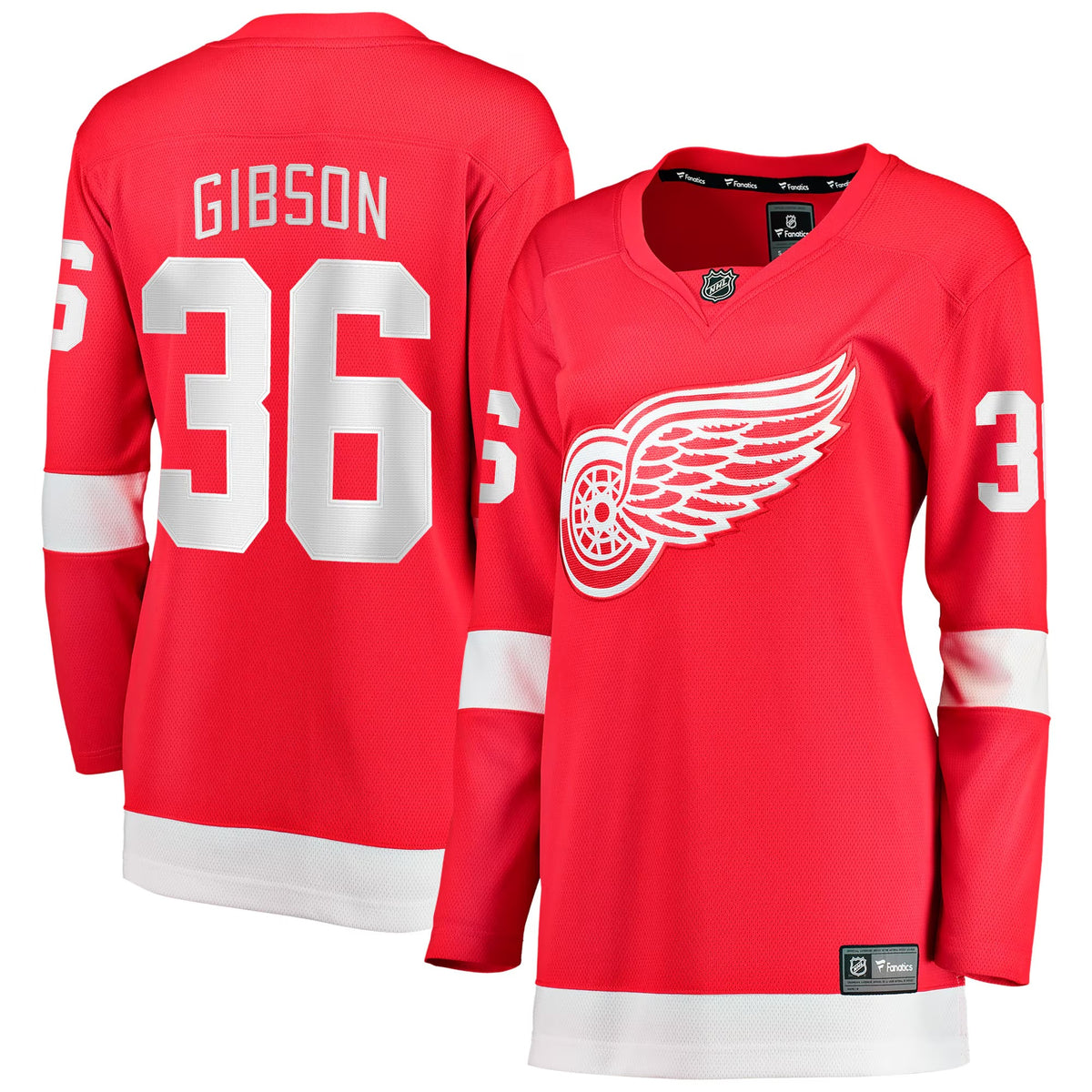 Women's Detroit Red Wings John Gibson Fanatics Red Home Breakaway Jersey