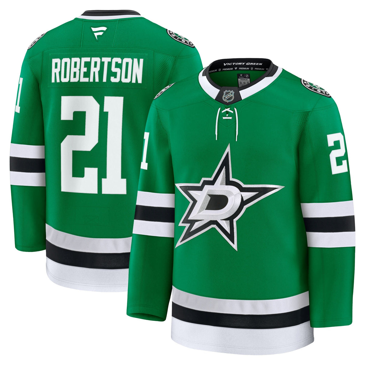 Men's Dallas Stars Jason Robertson Fanatics Kelly Green Home Premium Jersey