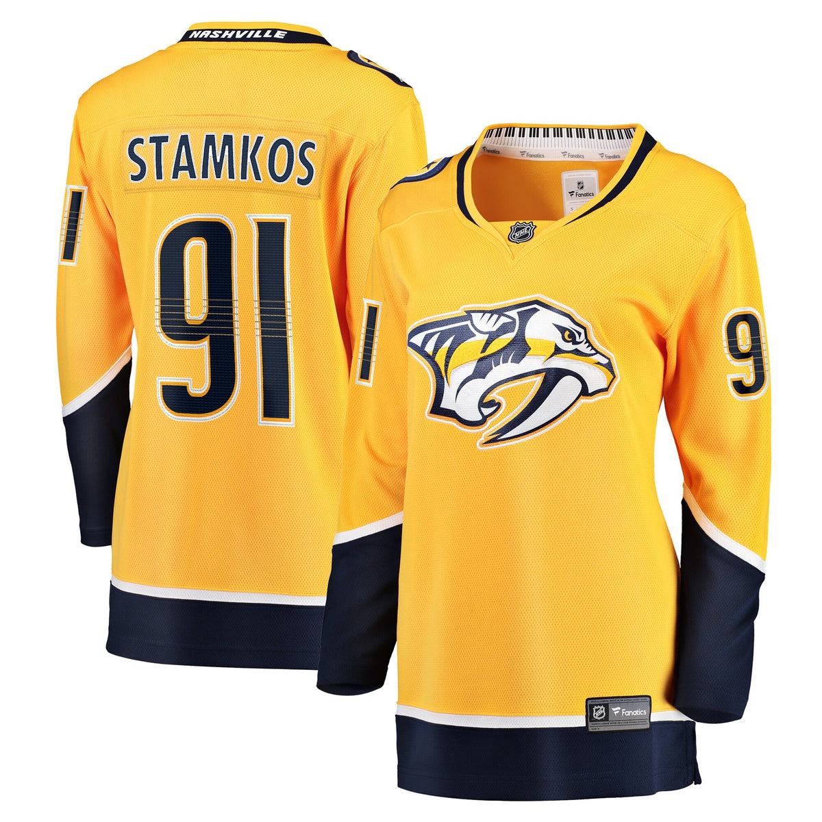 Women's Nashville Predators Steven Stamkos Fanatics Gold Home Premier Breakaway Player Jersey Breakaway Jersey