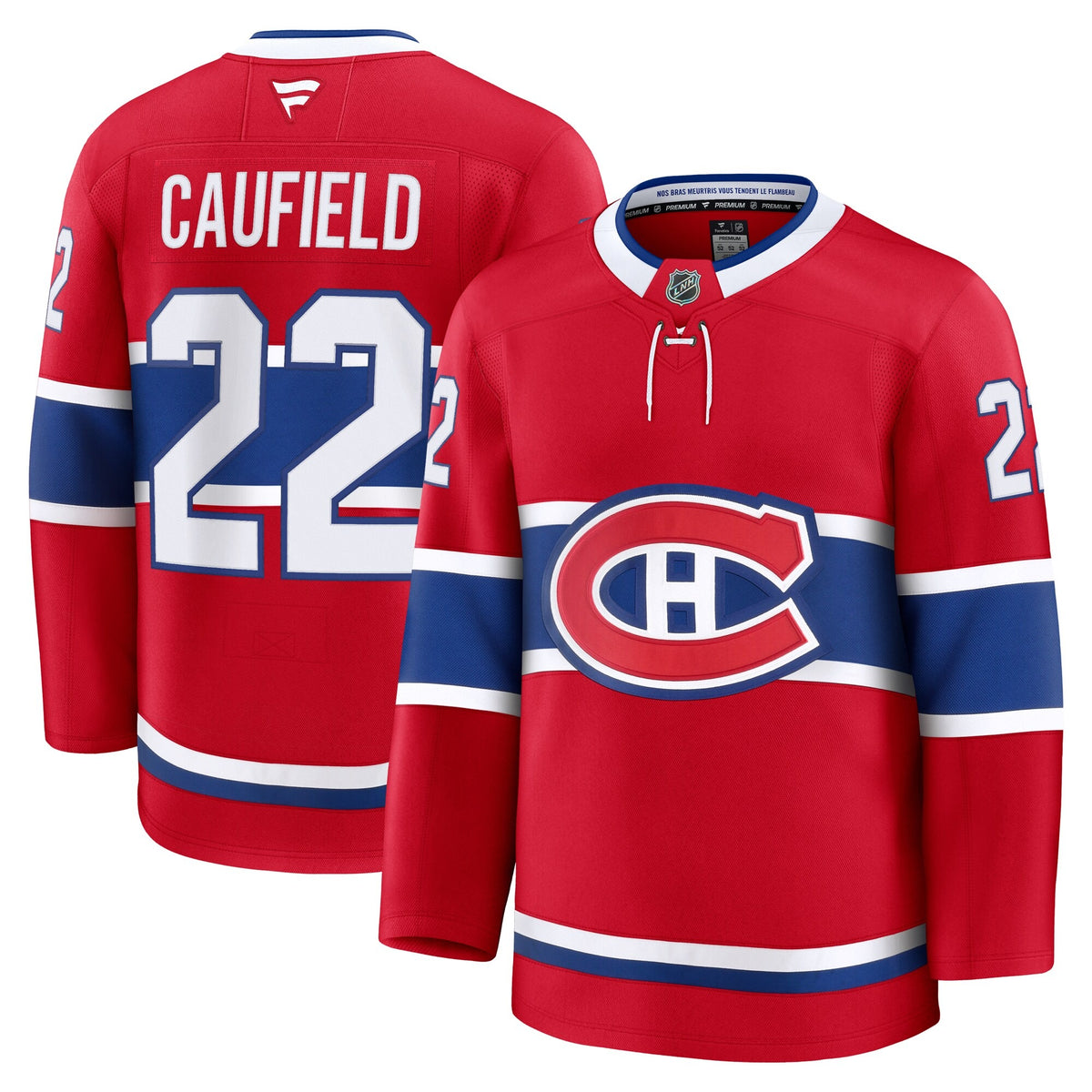 Men's Montreal Canadiens Cole Caufield Fanatics Red Home Premium Jersey (2)