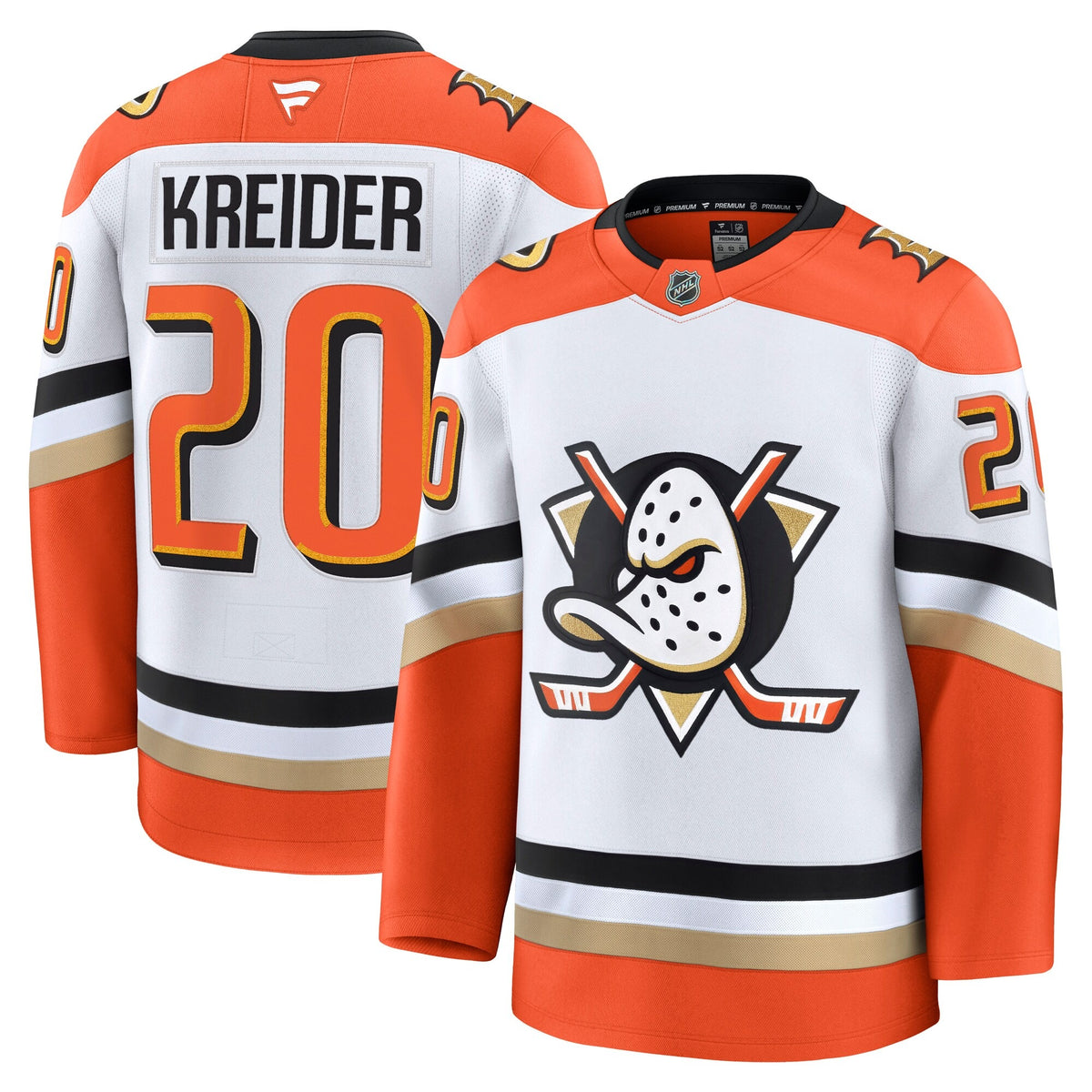 Men's Anaheim Ducks Chris Kreider Fanatics White Away Premium Jersey