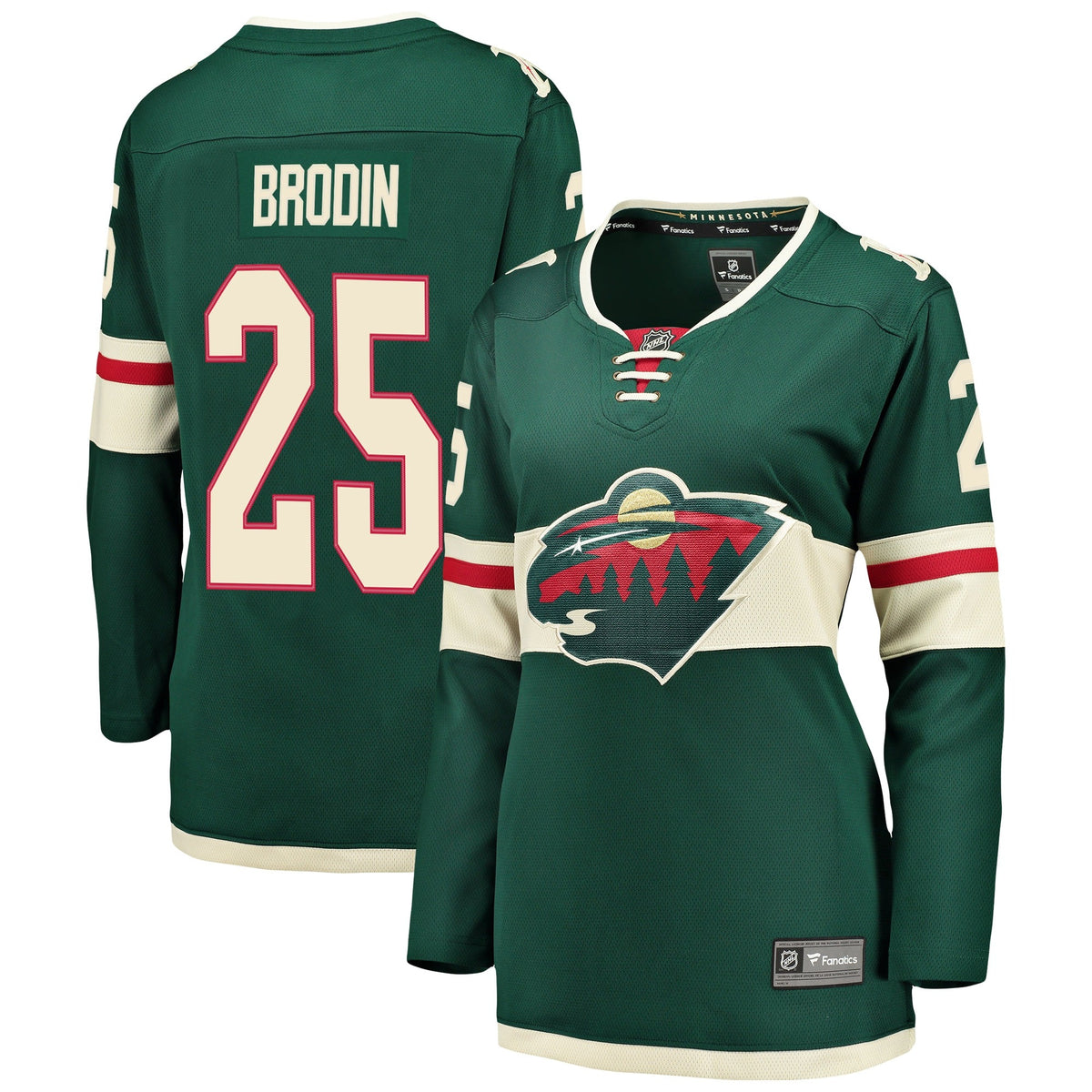 Women's Minnesota Wild Jonas Brodin Fanatics Green Breakaway Player Jersey