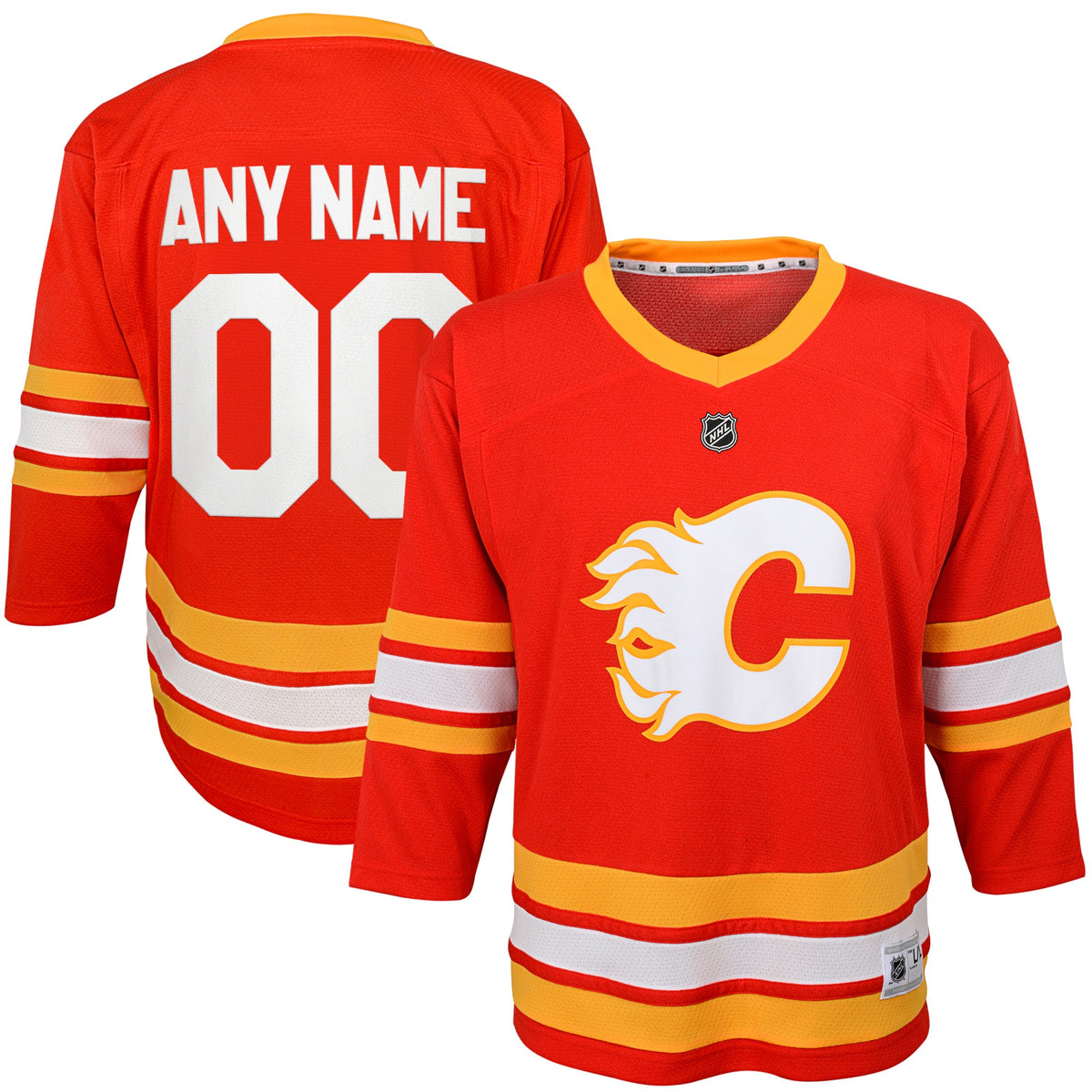 Youth Calgary Flames Red Home Replica Custom Jersey