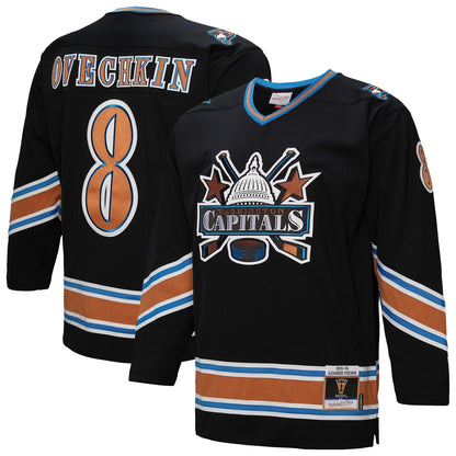 Men's Washington Capitals Alexander Ovechkin Mitchell & Ness Black 2005_06 Power Play Jersey
